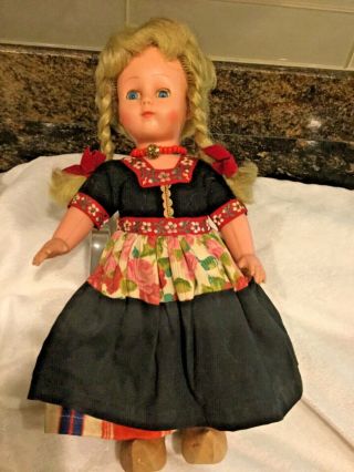 Vintage 1950s Unica Belgium doll,  11in,  all,  costume 2