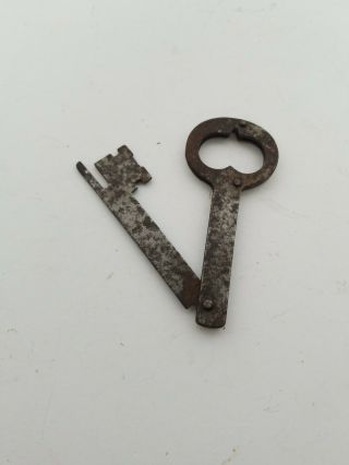 Vintage Antique Folding Key,  5.  5 ",  No Markings