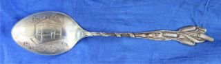 9001 - 0044.  Sterling Silver Souvenir Spoon Bullrushes Fort Pitt Pittsburg,  Pa.