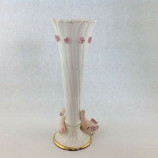 Vintage Art Pottery Ceramic Hand Holding a Trumpet Vase 6 
