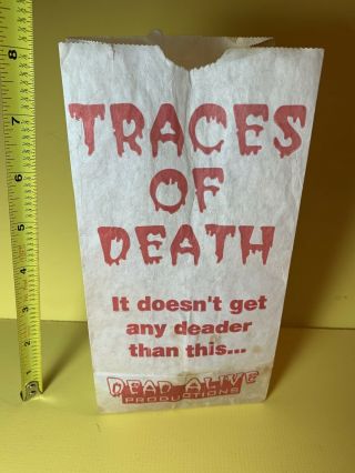 1990s Traces Of Death Rare Barf Vomit Bag Dead Alive Prod.  Giveaway Promotional