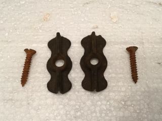 2 Antique Bow Tie Turn Buttons 1 3/4” Cabinet Latches Jelly Cupboard Vintage L2