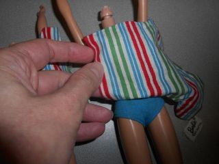 Vintage Barbie European American Girl Swimsuit Fabric Mattel,  Labels