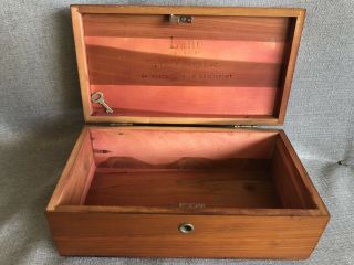 Antique Vintage Lane Cedar Jewelry Box Lock Box With Key