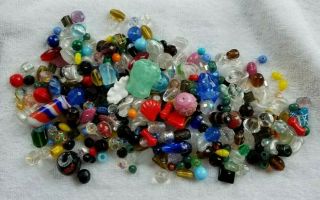 275,  ASSORTED VINTAGE & ANTIQUE GLASS / CRYSTAL BEADS 1.  2 LBS 2