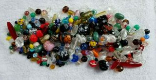 200,  Assorted Vintage & Antique Glass / Crystal Beads 1.  25 Lbs