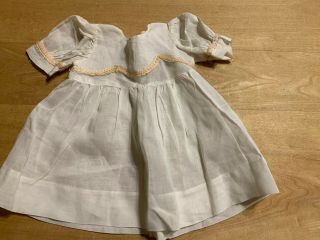 Adorable Vintage White Doll Dress,  Suitable For An Antique/vintage Doll