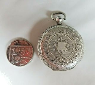 Rare Antique Vintage Hallmarked Silver Pocket Fob Watch Engraved Circa 1800
