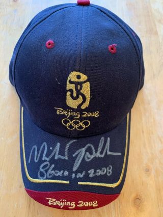 Michael Phelps Autographed Cap Rare In Person Signed Beijing 2008 From China Aht