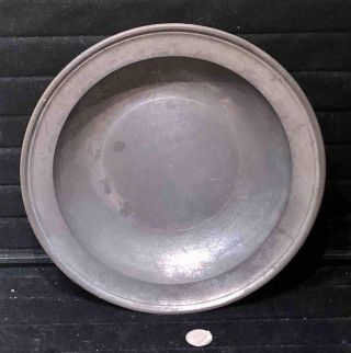 18th Century Antique English Pewter Deep Dish Plate,  Townsend & Compton