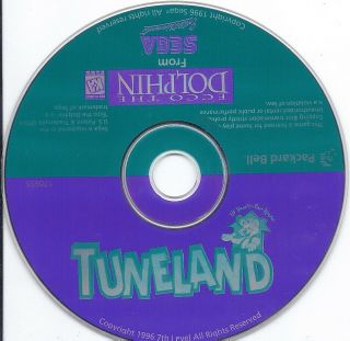 Ecco The Dolphin & Tuneland Pc Cd Video Game Disc Only 1996 Sega 7th Level Rare