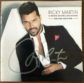Signed Ricky Martin A Quien Quiera Escuchar Autographed Deluxe Cd Booklet Rare