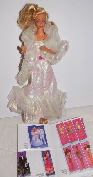 Vintage 1983 Crystal Barbie Doll Mattel 4598 With Stole,  Some Jewelry,  Insert