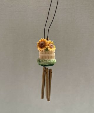 Dollhouse Miniature Vintage Handmade Sunflower Windchime 1:12