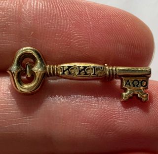 Antique Silver Gold Filled Kappa Kappa Gamma Sorority Key Pin Badge Brooch Key