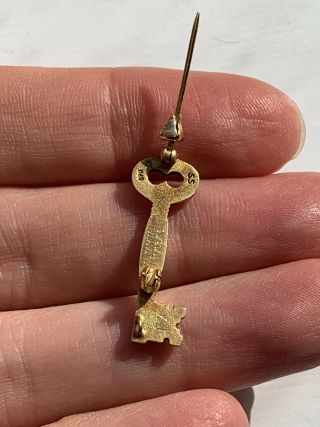 Antique Silver Gold Filled Kappa Kappa Gamma Sorority Key Pin Badge Brooch Key 2