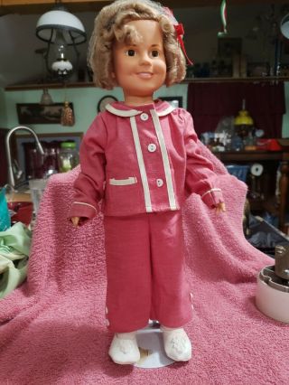 Vintage 1972 Ideal Shirley Temple Doll 2m - 5634 16 1/2 " Clothes,  Shoes & Stand