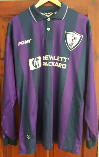 Rare Vintage Tottenham Spurs Long Sleeved Away Shirt Xl - 95/96/97