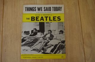 Rare Beatles 1964 Sheet Music / Song Sheet Things We Said Today