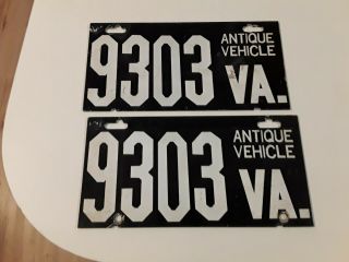Virginia Antique Vehicle License Plates,  9303