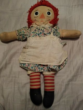 Vintage 1971 Knickerbocker The Raggedy Ann Doll W Tag And Heart 15 " 72