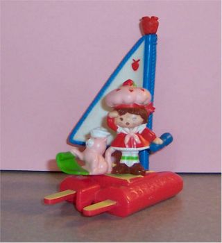 Vintage Deluxe Miniature Strawberry Shortcake With Custard On A Sail Boat