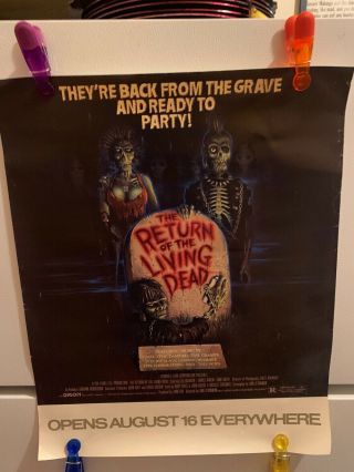 Vintage Return Of The Living Dead Movie Poster 20 " X 16 "
