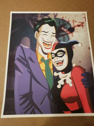 Batman Animated Mondo Des Taylor Joker Harley Quinn Art Print Poster 75 Rare Dc