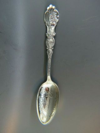 Indian Chief Sterling Souvenir Spoon Circa 1900 By Alvin