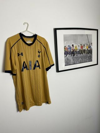 Tottenham Hotspur 2016 Third Football Shirt Gold Size Xlarge Rare Authentic
