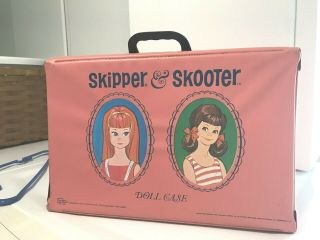 Vintage 1965 Mattel Barbie Pink Skipper And Scooter Case