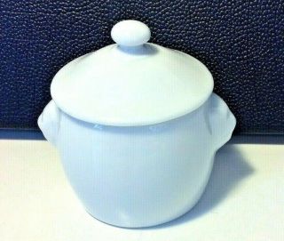 Vintage Apilco France White Porcelain Jar With Lid Rare