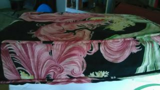 Vintage Barkcloth Rare Mid Century Plumes Fabric Large Cushion Covers Pillows