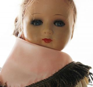 Vintage 17 " Composite Doll Ethnic Hungary Poland Clothing Sleep Eyes