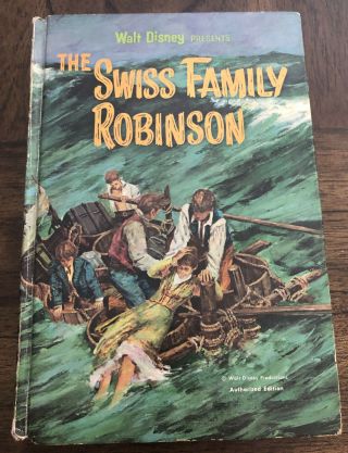 Walt Disney The Swiss Family Robinson Whitman Book 1969 Rare/vintage