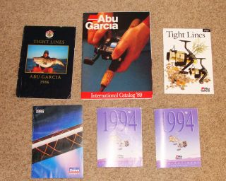 6 Fishing Reel Catalogs - 1980s & 1990s Vintage - Abu Garcia - Daiwa - Int 