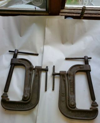 2 Rare Vintage Dual Grip " C " Clamps,  Grand 6a ",