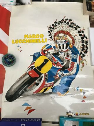 Marco Lucchinelli World Champion Honda Rs500 Rare Poster By A Drudi