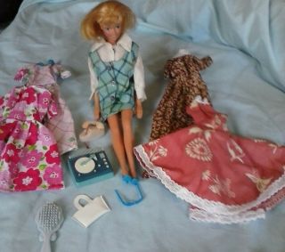 1966 Vintage Barbie Doll With Clothes & Accessories