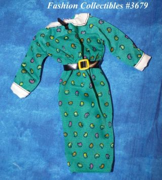 Vintage Barbie Superstar Era Fashion Collectibles 3679 Green Day Dress Minty