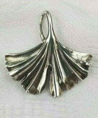 James Avery Sterling Silver 925 Heavy Retired Rare Leave Pendant