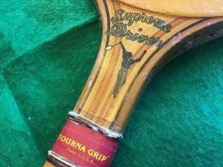 Driver Antique Tourna Grip Tennis Racket Vintage Wood Photo Look