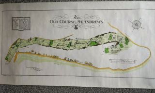 Rare Vintage Print - Map Of St Andrews Golf Course