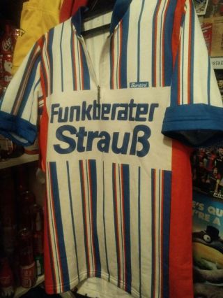 Rare Cycling Jersey Trikot Shirt Funkberater Straub Men 2xl Xxl Vintage Santini