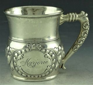 Rare Edwardian W J B & Co Sterling Silver Repousse Baby Cup Dated Christmas 1908