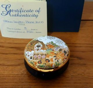 Rare Royal Crown Derby Imari Honey Bear Enamel Box - 1st Q - Boxed -