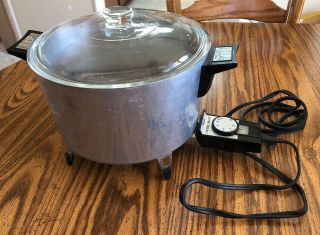 Vintage Presto Automatic Electric Dutch Oven Model Sd - 36 Rare With Glass Lid
