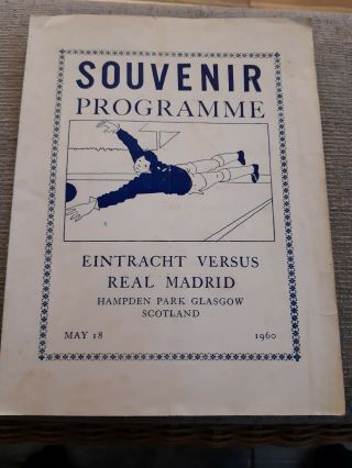 Rare Eintracht V Real Madrid Pirate Programme.  1960 European Cup Final @ Glasgow