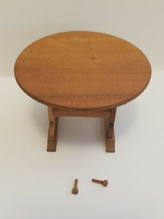 Vtg Dollhouse Miniature Tilt Top Chair Table - By Shackman