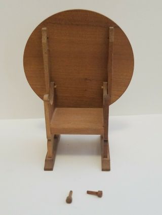 Vtg DOLLHOUSE Miniature TILT TOP Chair TABLE - By Shackman 2